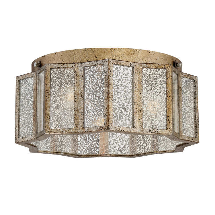 Quoizel - SRE1616AGL - Three Light Flush Mount - Shrine - Aged Gold Quoizel - SRE1616AGL - Three Light Flush Mount - Shrine - Aged Gold