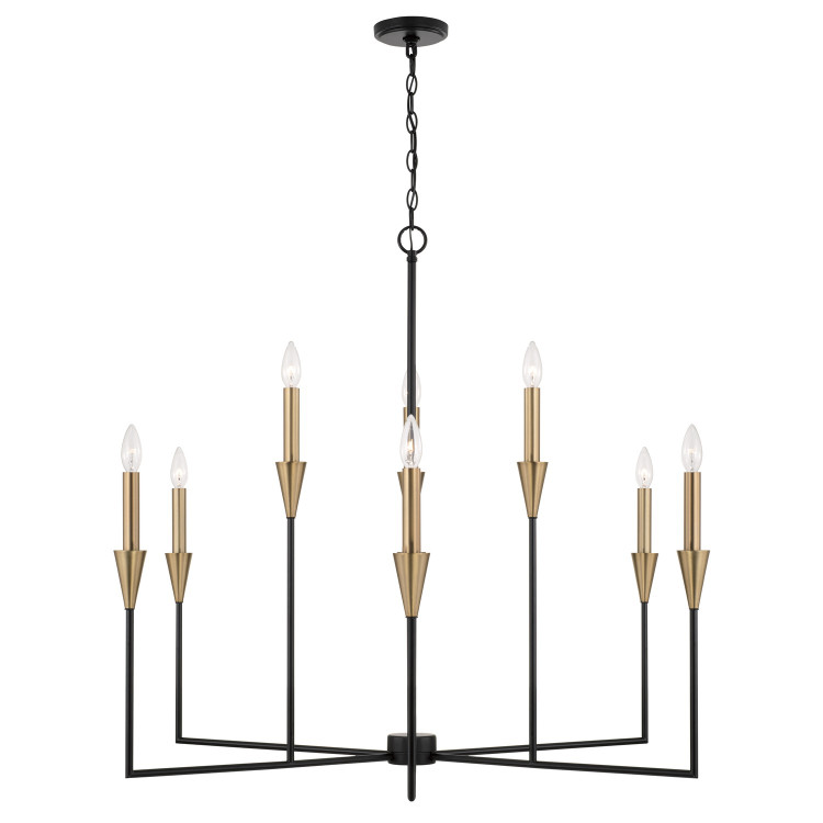 Capital Lighting - 451991AB - Nine Light Chandelier - Avant - Aged Brass and Black