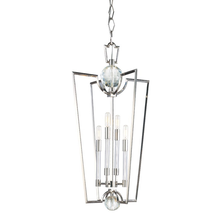 Hudson Valley - 3017-PN - Four Light Lantern - Waterloo - Polished Nickel