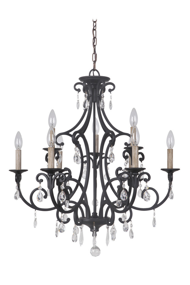 Craftmade - 38929-MBK - Nine Light Chandelier - Bentley - Matte Black