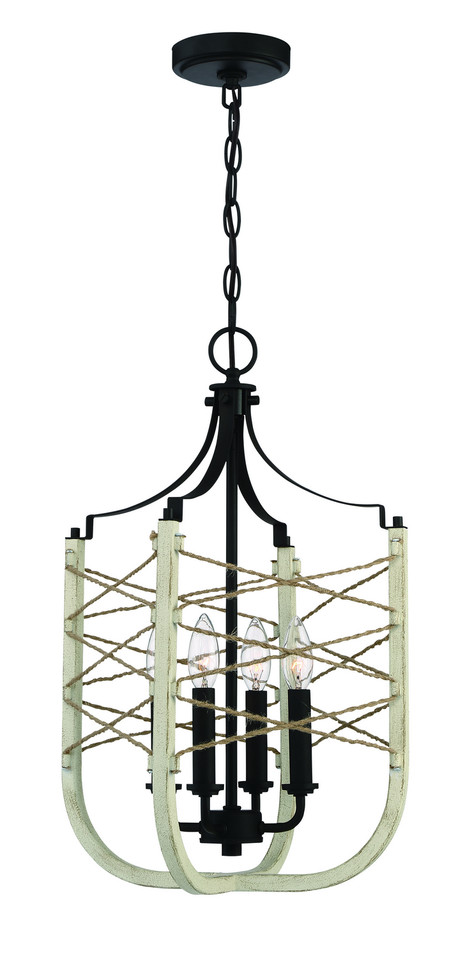 Craftmade - 52334-CWESP - Four Light Foyer Pendant - Cavendish - Cottage White/Espresso