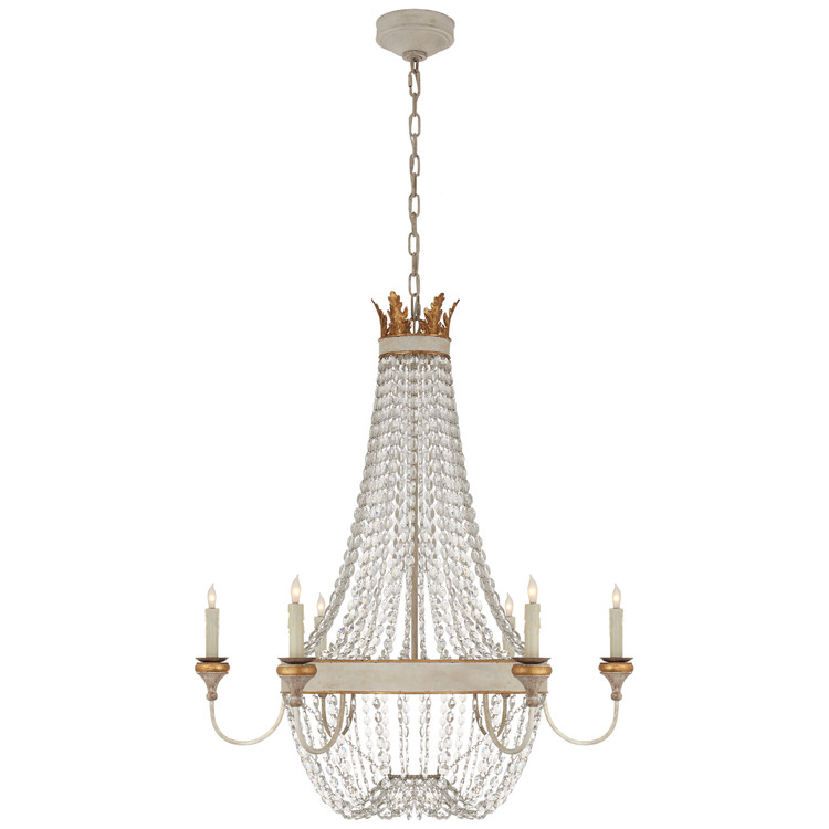 Visual Comfort Signature - JN 5016VWG-CG - Six Light Chandelier - Entellina - Vintage White and Gild