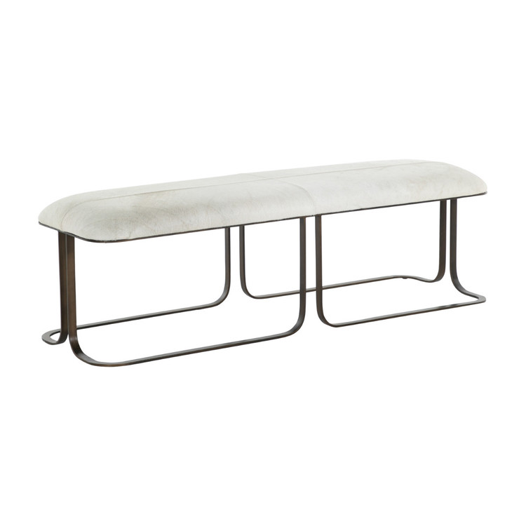 Gabby - SCH-175031 - Bench - Orson - Natural Ivory Hide|Antique Dark Bronze