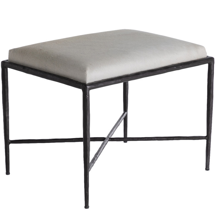 Gabby - SCH-175067 - Stool - Devoe - Natural Ivory Hide|Gunmetal Bronze