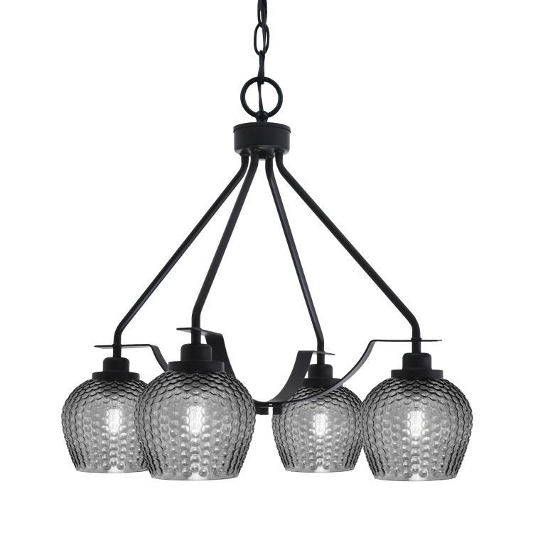 Toltec Lighting - 2604-MB-4602 - Four Light Chandelier - Odyssey - Matte Black
