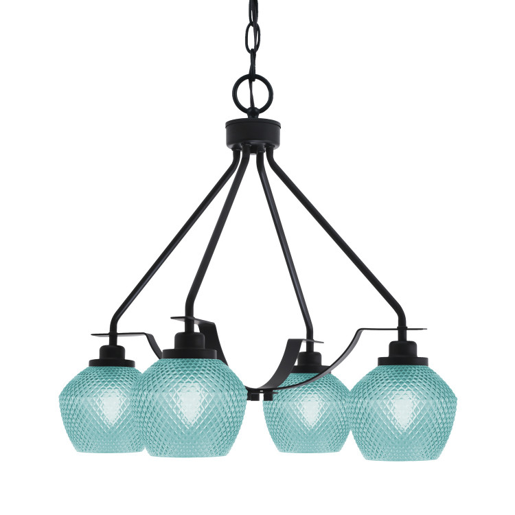 Toltec Lighting - 2604-MB-4625 - Four Light Chandelier - Odyssey - Matte Black