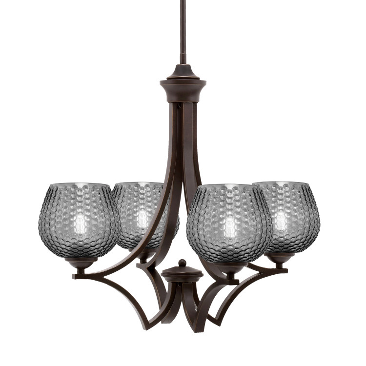 Toltec Lighting - 564-DG-4602 - Four Light Chandelier - Zilo - Dark Granite