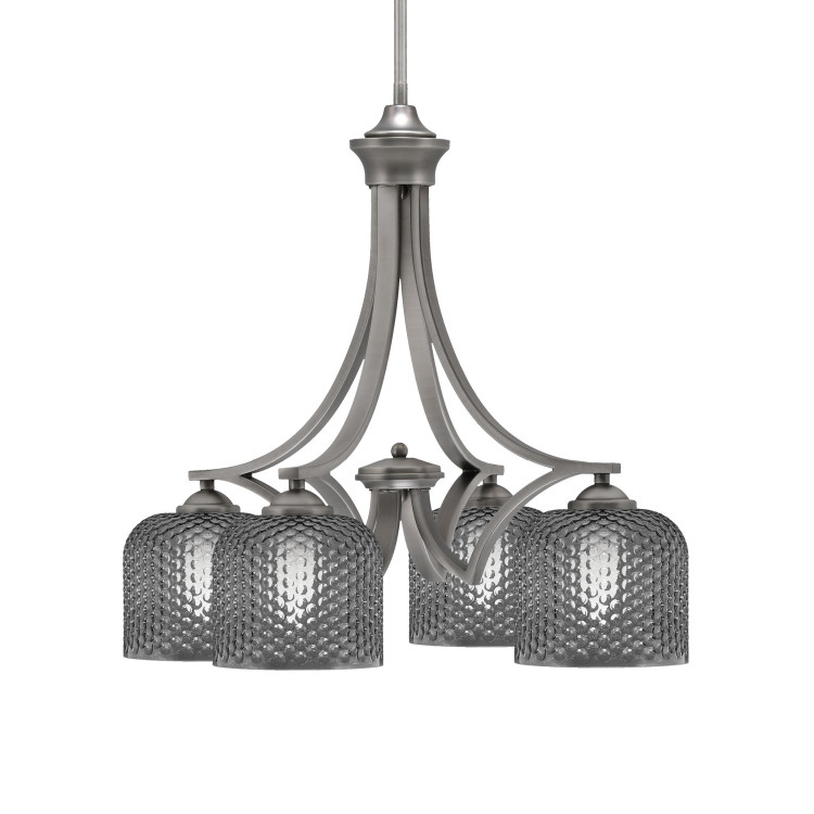 Toltec Lighting - 568-GP-4612 - Four Light Chandelier - Zilo - Graphite