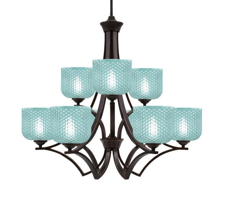 Toltec Lighting - 569-DG-4615 - Nine Light Chandelier - Zilo - Dark Granite