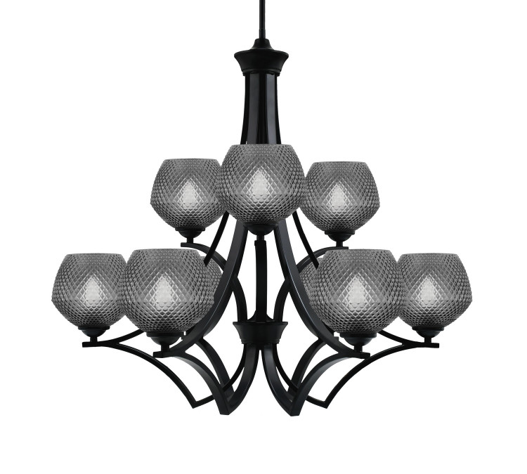 Toltec Lighting - 569-MB-4622 - Nine Light Chandelier - Zilo - Matte Black
