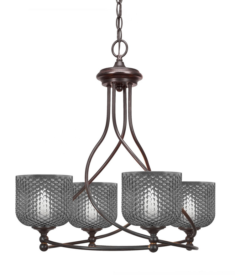 Toltec Lighting - 904-DG-4612 - Four Light Chandelier - Capri - Dark Granite