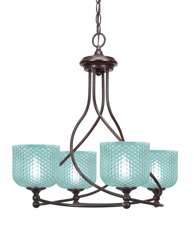 Toltec Lighting - 904-DG-4615 - Four Light Chandelier - Capri - Dark Granite
