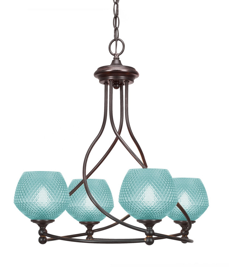 Toltec Lighting - 904-DG-4625 - Four Light Chandelier - Capri - Dark Granite