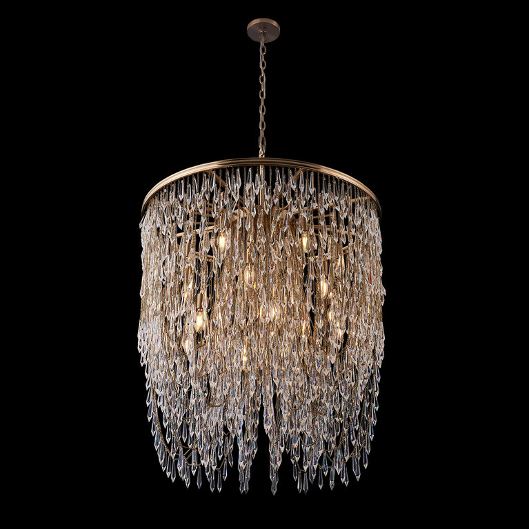 Allegri - 040656-038-FR001 - 18 Light Pendant - Frangia - Brushed Champagne Gold