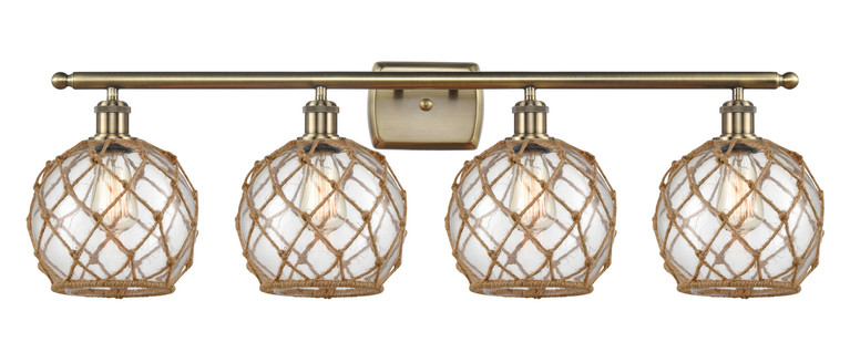 manufacturer_finish:Antique Brass|manufacturer_glass:Clear Farmhouse Glass with Brown Rope|light_output:220.00lm|color_temperature:2200K|cri:99