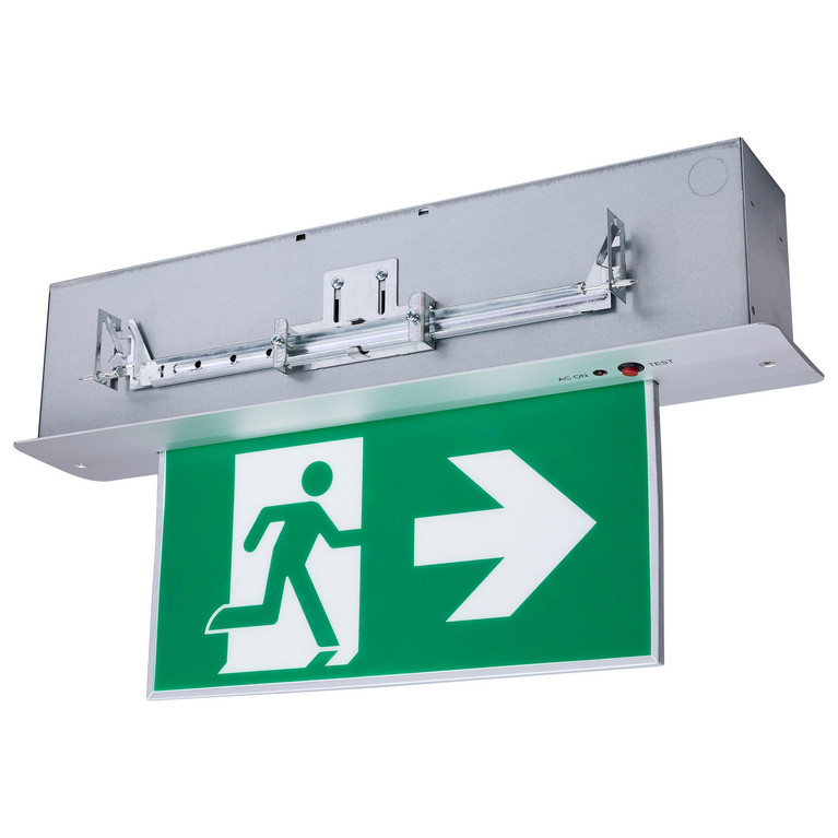 Satco - 67-540 - LED Exit Sign - Brushed Aluminum