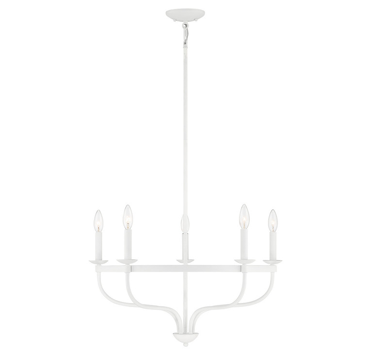 Meridian - M10087BQW - Five Light Chandelier - Bisque White