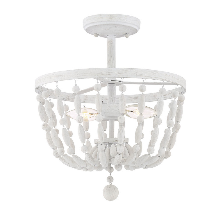 Meridian - M60028DW - Two Light Semi-Flush Mount - Msemi - Distressed Wood