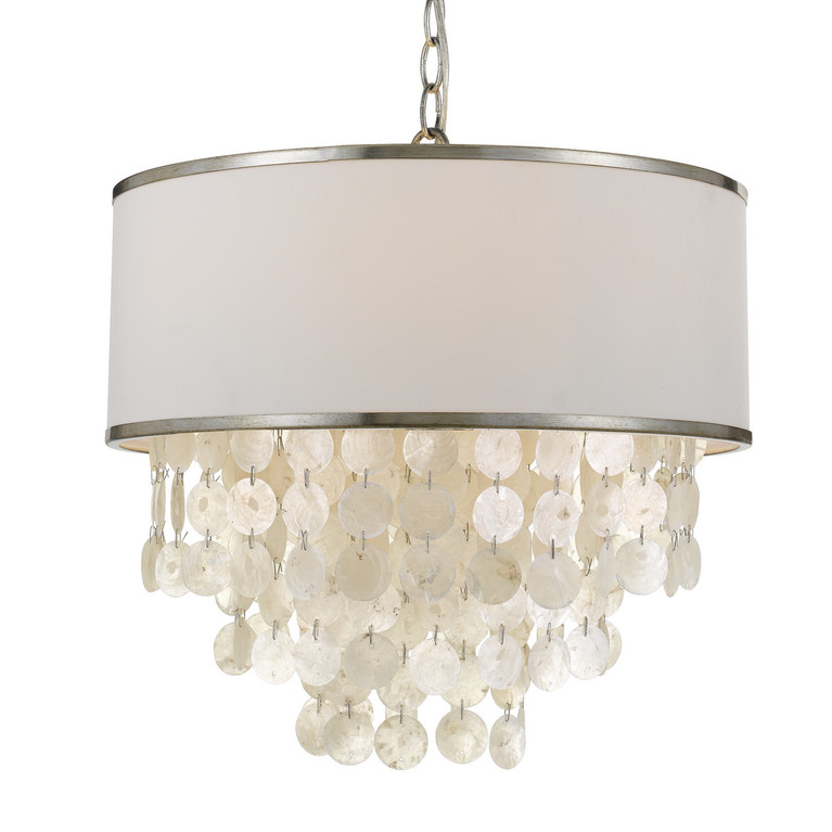 Crystorama - BRI-3007-SA - Three Light Chandelier - Brielle - Antique Silver