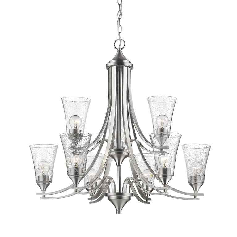 Millennium - 1469-SN - Nine Light Chandelier - Natalie - Satin Nickel