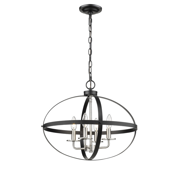 Millennium - 2384-MB/BN - Four Light Pendant - Matte Black/Brushed Nickel
