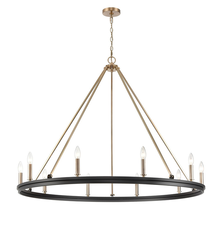 Millennium - 9510-MB/MG - Ten Light Chandelier - Carruth - Matte Black/Modern Gold