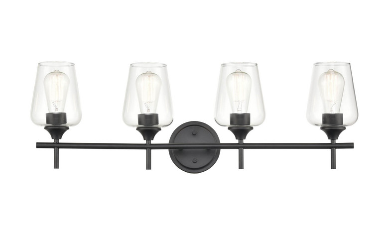 Millennium - 9704-MB - Four Light Vanity - Ashford - Matte Black