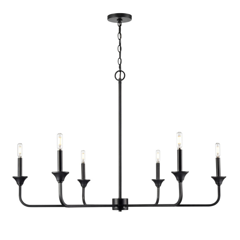 Millennium - 97426-MB - Six Light Chandelier - Herring - Matte Black