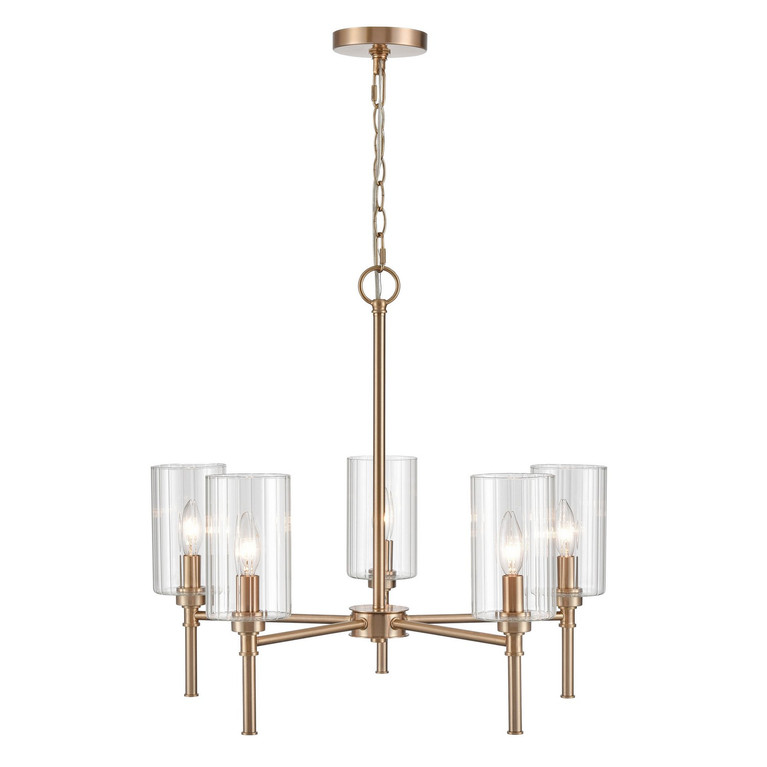 Millennium - 9915-MG - Five Light Chandelier - Chastine - Modern Gold