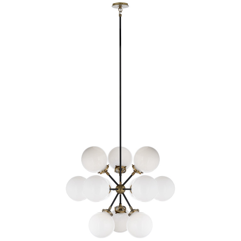 Visual Comfort Signature - S 5270HAB/BLK-WG - 12 Light Chandelier - Bistro - Hand-Rubbed Antique Brass