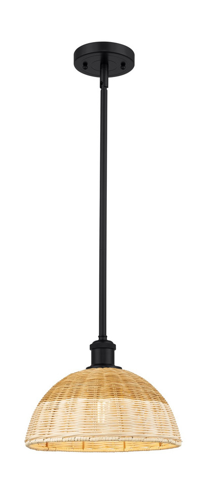 Innovations - 516-1S-BK-NBD2-12-NAT - One Light Mini Pendant - Ballston - Matte Black