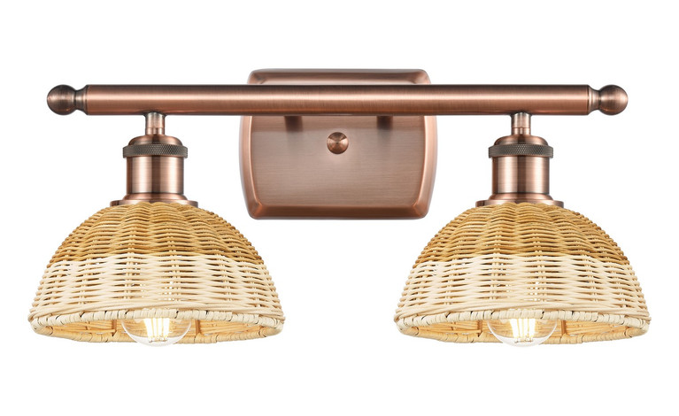 Innovations - 516-2W-AC-NBD2-75-NAT - Two Light Bath Vanity - Ballston - Antique Copper