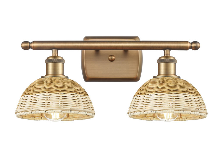 Innovations - 516-2W-BB-NBD2-75-NAT - Two Light Bath Vanity - Ballston - Brushed Brass