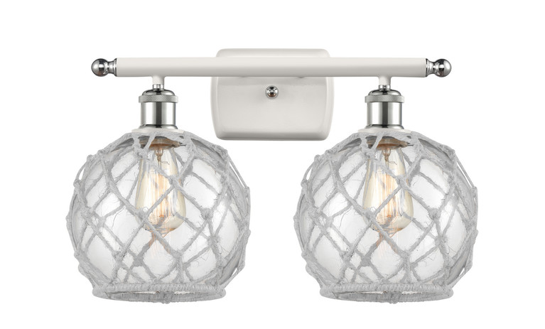 Innovations - 516-2W-WPC-G122-8RW - Two Light Bath Vanity - Ballston - White Polished Chrome