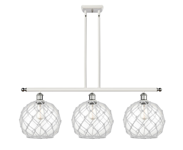 Innovations - 516-3I-WPC-G122-10RW - Three Light Island Pendant - Ballston - White Polished Chrome