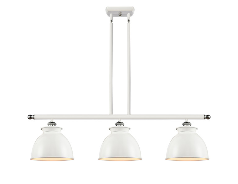 Innovations - 516-3I-WPC-M14-W - Three Light Island Pendant - Ballston - White Polished Chrome