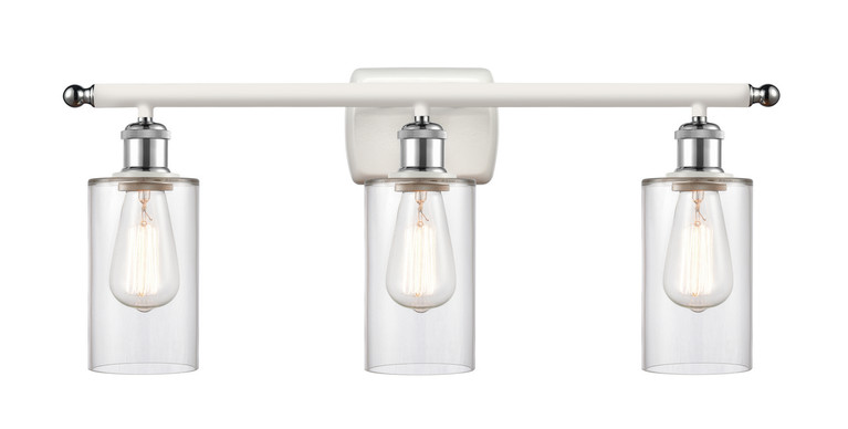 Innovations - 516-3W-WPC-G802 - Three Light Bath Vanity - Ballston - White Polished Chrome