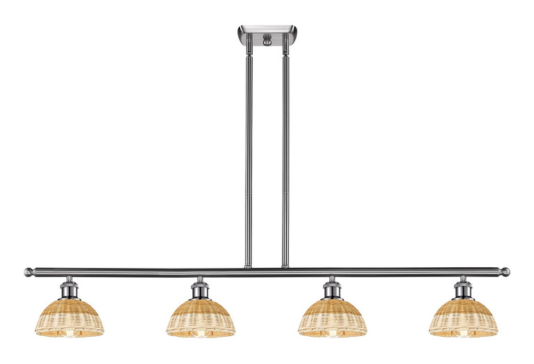 Innovations - 516-4I-SN-NBD2-75-NAT - Four Light Island Pendant - Ballston - Brushed Satin Nickel