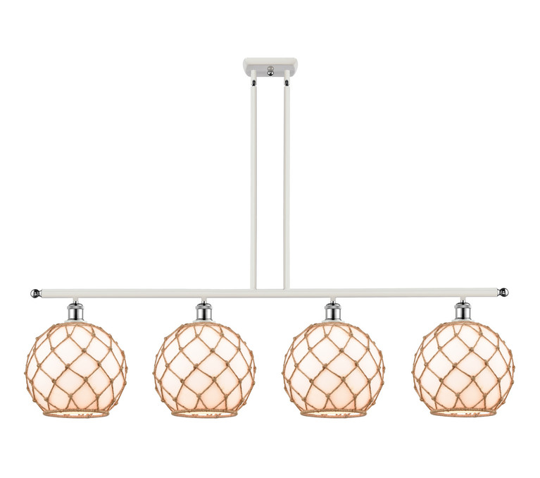 Innovations - 516-4I-WPC-G121-10RB - Four Light Island Pendant - Ballston - White Polished Chrome