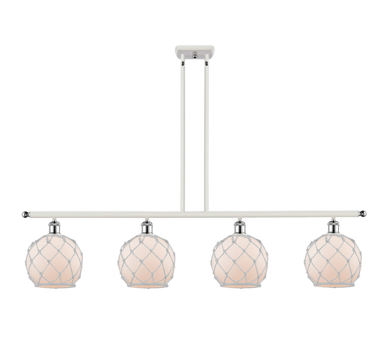 Innovations - 516-4I-WPC-G121-8RW - Four Light Island Pendant - Ballston - White Polished Chrome