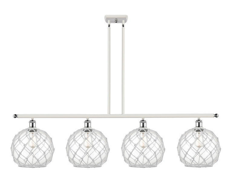 Innovations - 516-4I-WPC-G122-10RW - Four Light Island Pendant - Ballston - White Polished Chrome