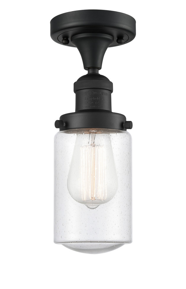 Innovations - 517-1CH-BK-G314 - One Light Semi-Flush Mount - Franklin Restoration - Matte Black
