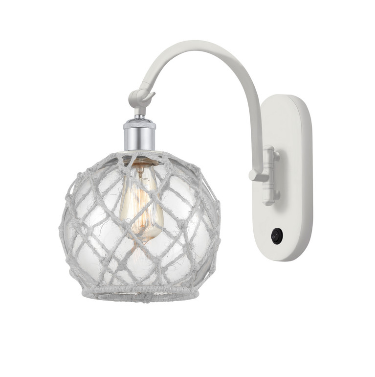 Innovations - 518-1W-WPC-G122-8RW - One Light Wall Sconce - Ballston - White Polished Chrome