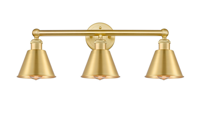 Innovations - 616-3W-SG-M8-SG - Three Light Bath Vanity - Edison - Satin Gold