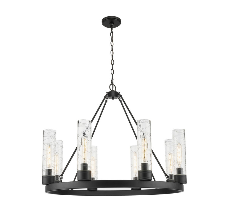 Innovations - 617-8CR-BK-G617-11DE - Eight Light Chandelier - Downtown Urban - Matte Black