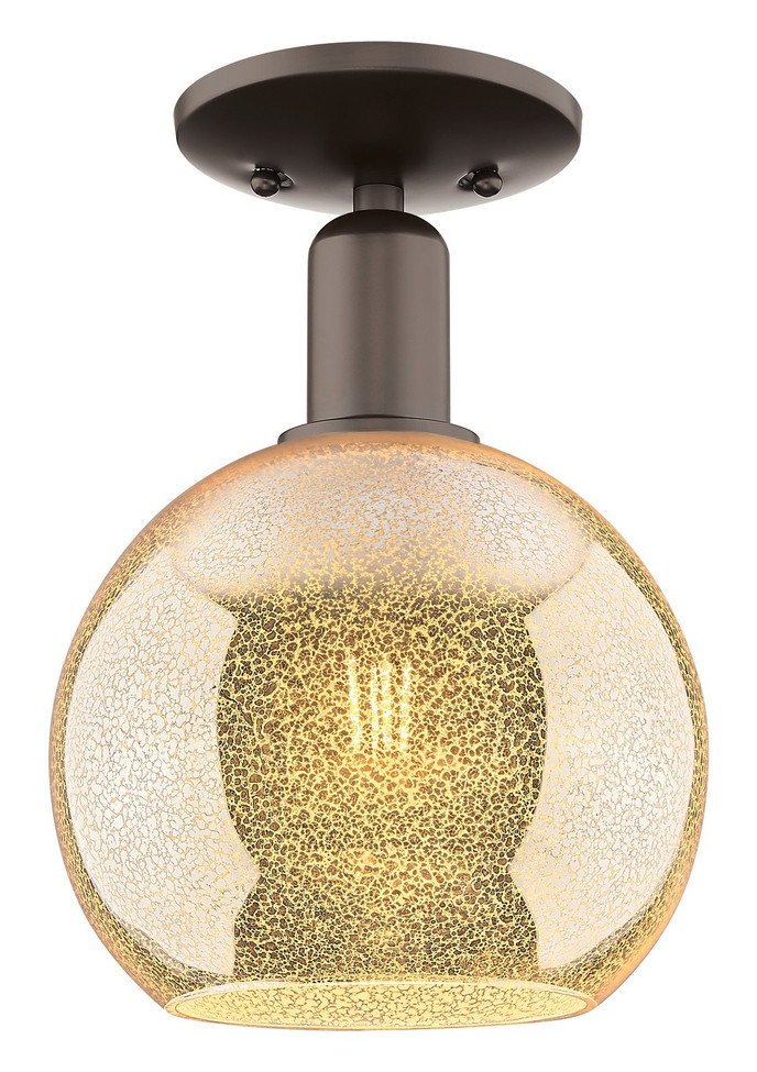 Innovations - 716-1C-OB-G128-8 - One Light Semi-Flush Mount - Arcadia - Oil Rubbed Bronze