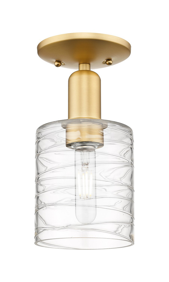 Innovations - 716-1C-SG-G1113 - One Light Semi-Flush Mount - Arcadia - Satin Gold