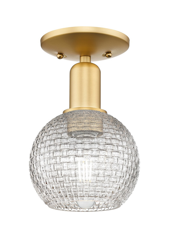 Innovations - 716-1C-SG-G122C-6CL - One Light Semi-Flush Mount - Arcadia - Satin Gold