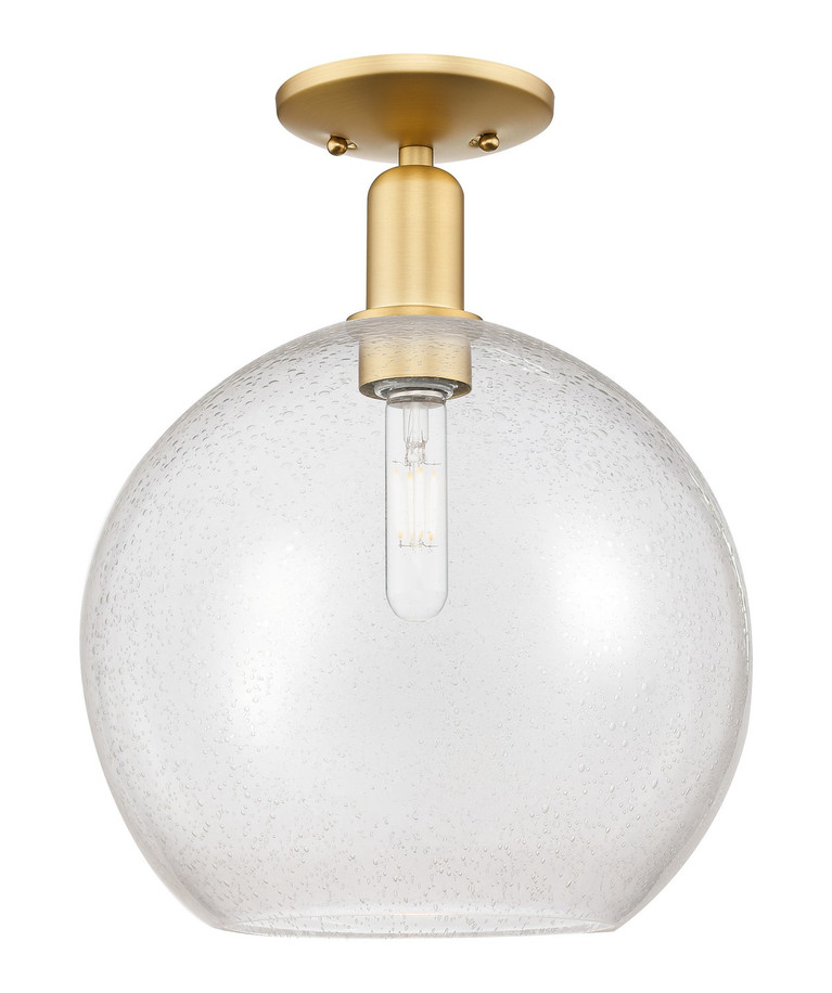 Innovations - 716-1C-SG-G124-12 - One Light Semi-Flush Mount - Arcadia - Satin Gold