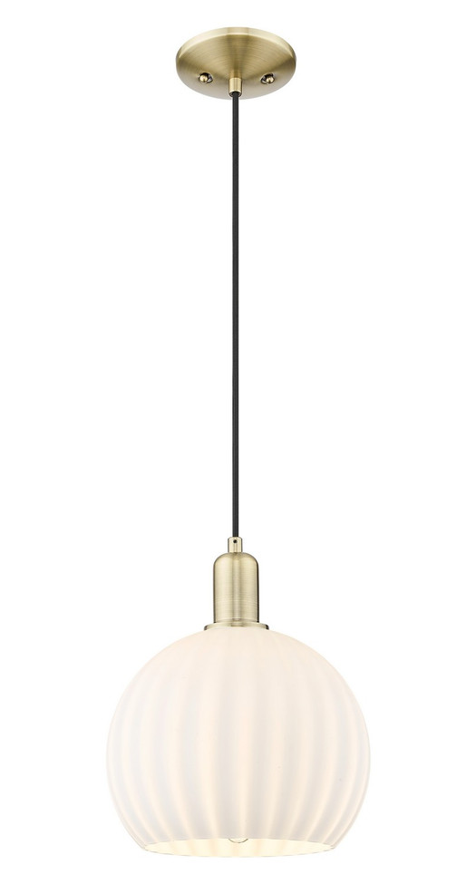 Innovations - 716-1P-AB-G1217-10WV - One Light Mini Pendant - Arcadia - Antique Brass